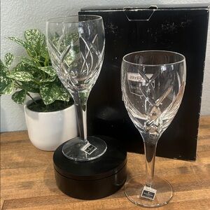 John Rocha at Waterford Crystal ~ 2 Signature White Wine Glasses ~ New in Box